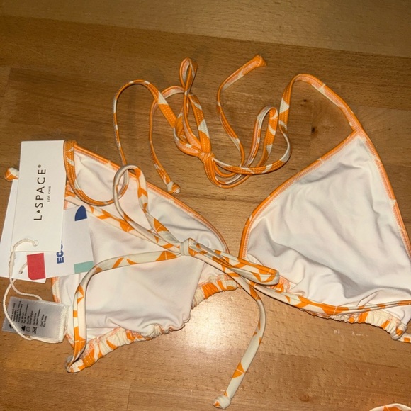 L*Space Yellow Tesselation Aspen Bikini Top Size Small - Picture 4 of 5